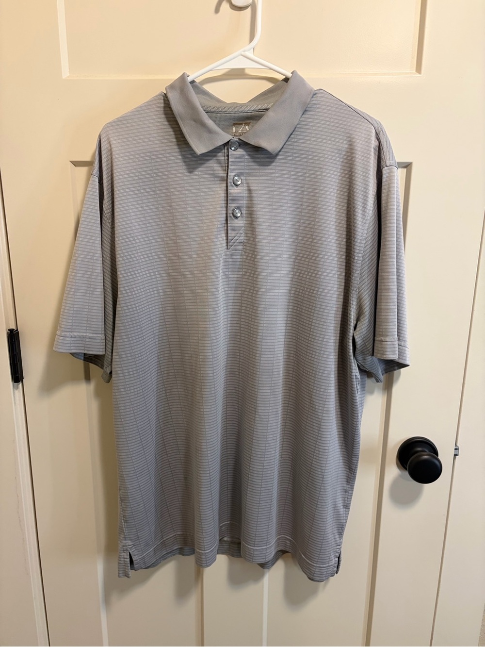 Cutter & Buck Men's Gray Striped Performance Polo
